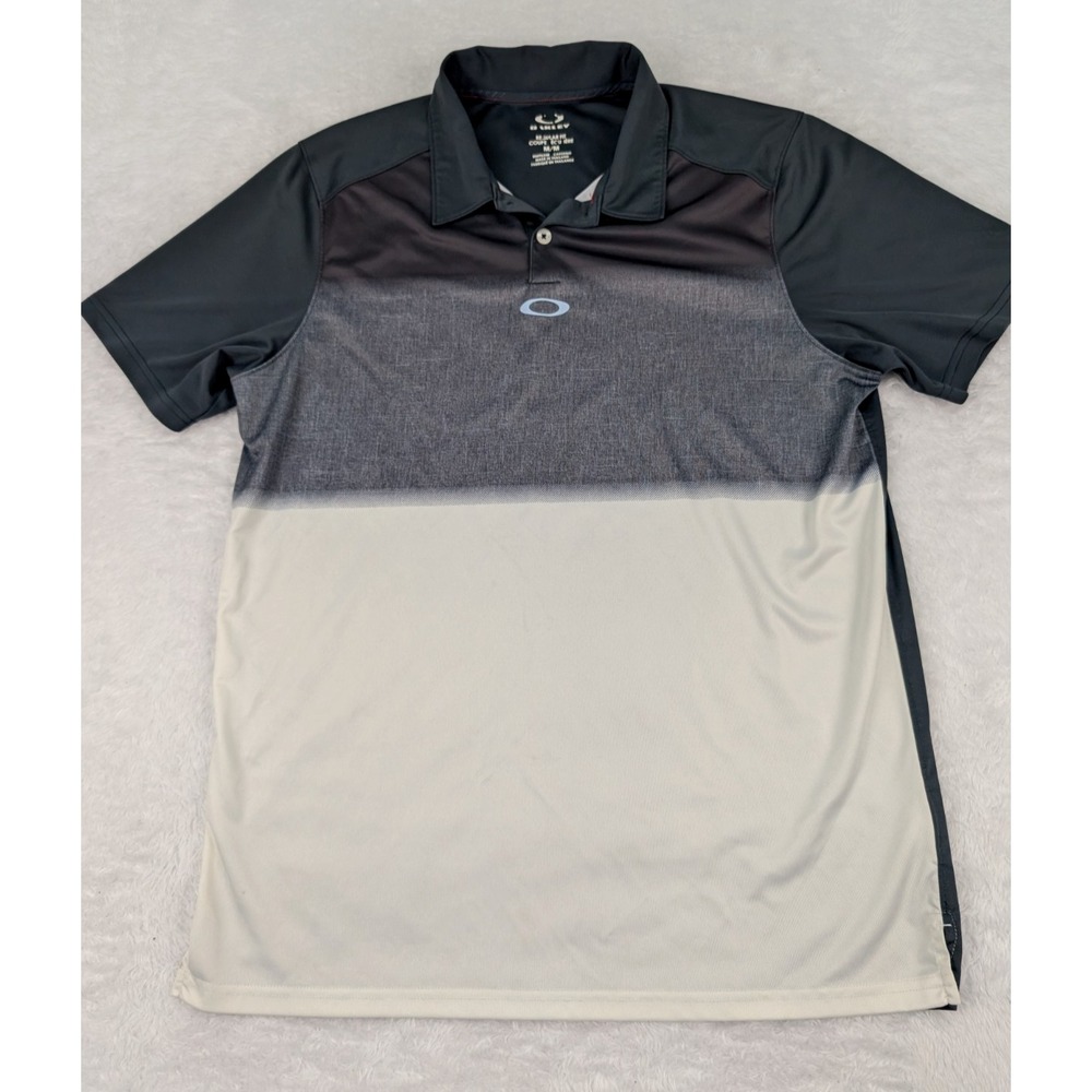 Oakley Hydrolix Polo Shirt Men's M Black/Gray Short‎ Sleeve Golf Lightweight